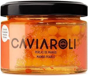 Caviar falso de mango esferificado